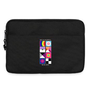 Kunst ist bunt – Liebe auch – LGBTQIA+ geometrisch - Laptoptasche 13" - Schwarz - Vorne