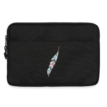 Kunstvolle Vogel Feder im Ethno Stil - Laptoptasche 13" - Schwarz - Vorne