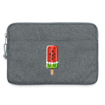 Motif de crème glacée à la pastèque, motif d’été frais - Sacoche pour ordinateur portable 13 pouces - gris chiné - Devant