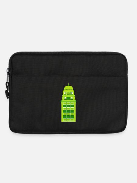 Retro Green Tower Clock - Laptop bag 13" - black