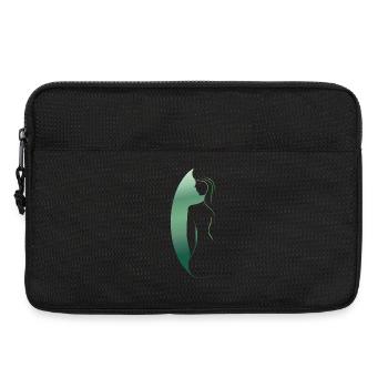 Silhouette de femme verte – Élégante et harmonieuse - Sacoche pour ordinateur portable 13 pouces - noir - Devant