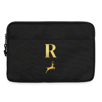 Buchstabe r goldener Hirsch - Geschenkidee - Laptoptasche 13" - Schwarz - Vorne