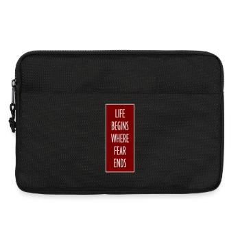 Life Begins Where Fear Ends Motivierend Zitat Logo - Laptoptasche 13" - Schwarz - Vorne
