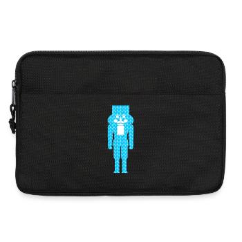 Nussknacker Strickmuster Muster blau Weihnachten - Laptoptasche 13" - Schwarz - Vorne