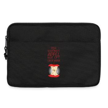 Der schönste Apfel hat oft einen Wurm - Laptoptasche 13" - Schwarz - Vorne