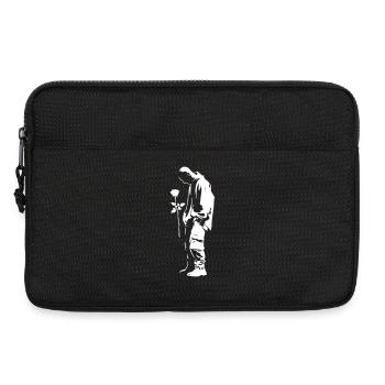 Street art silhouette with rose - Laptop bag 13" - black - Front