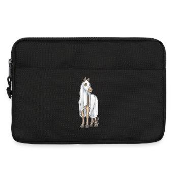 Cheval Halloween fantôme - Sacoche pour ordinateur portable 13 pouces - noir - Devant