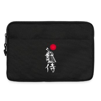 Weißer Samurai und Rote Sonne - Laptoptasche 13" - Schwarz - Vorne