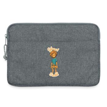 Fröhlicher Matschjunge im Abenteuer - Laptoptasche 13" - Grau meliert - Vorne