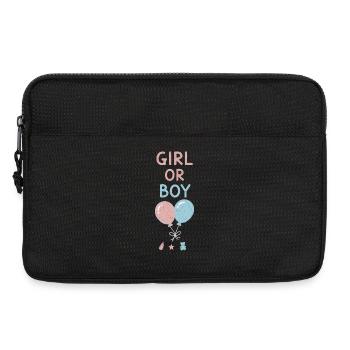 Révélation de sexe : fille ou garçon Baby Shower Grossesse - Sacoche pour ordinateur portable 13 pouces - noir - Devant