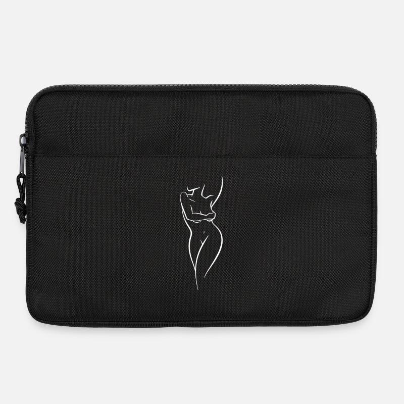 Frau mit einer Linie - Laptoptasche 13" - Schwarz