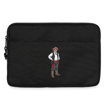 Skeleton Halloween Pirate - Laptop bag 13" - black - Front