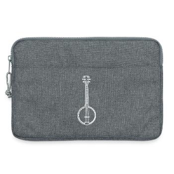Dessin au trait de banjo - Sacoche pour ordinateur portable 13 pouces - gris chiné - Devant