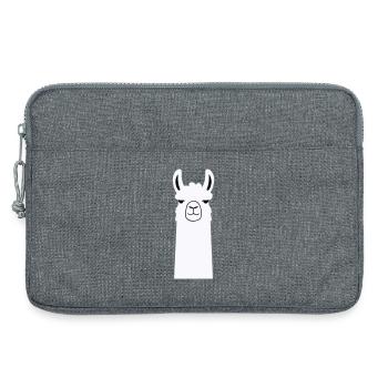 Adorable Cartoon Llama - Laptop bag 13" - heather grey - Front
