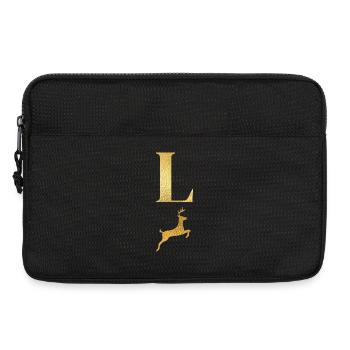 Letter l Golden Deer - Gift Idea - Laptop bag 13" - black - Front