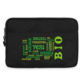 Bio et Ecologie : nuage vert de mots clés - Sacoche pour ordinateur portable 13 pouces - noir - Devant
