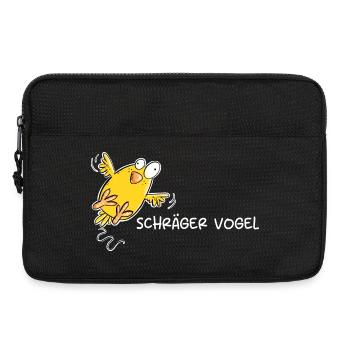 Schräger Vogel I Statement Spruch - Laptoptasche 13" - Schwarz - Vorne