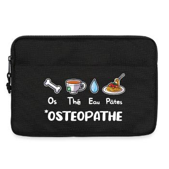 Ostéopathe Humour Cadeau Ostéo Kinésithérapeute - Sacoche pour ordinateur portable 13 pouces - noir - Devant