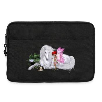 Wunderbares Einhorn mit Fee - Laptoptasche 13" - Schwarz - Vorne