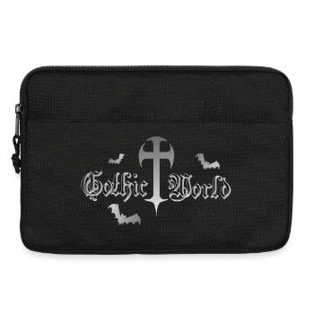 Goth, Sprüche, Kreuze, Fledermäuse - Laptoptasche 13" - Schwarz - Vorne
