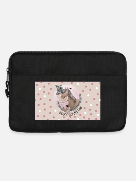 Endlich SCHULKIND Pferd mit Schultüte Rosa - Laptoptasche 13" - Schwarz