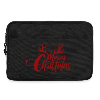 Joyeux Noël - Lettrage avec bois de cerf - Sacoche pour ordinateur portable 13 pouces - noir - Devant