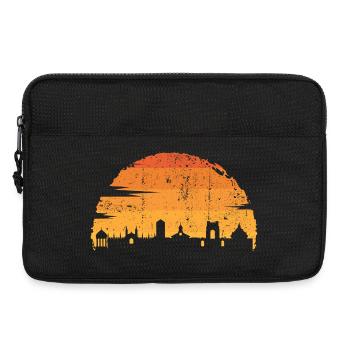 Goldene Stunde Stadtsilhouette - Laptoptasche 13" - Schwarz - Vorne