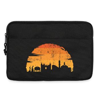 Sonnenuntergang Skyline Silhouette - Laptoptasche 13" - Schwarz - Vorne