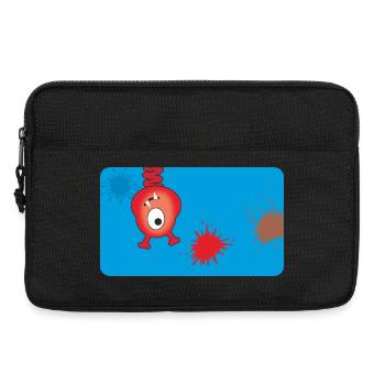 Rotes Monster & Farbkleckse - blau  - Laptoptasche 13" - Schwarz - Vorne