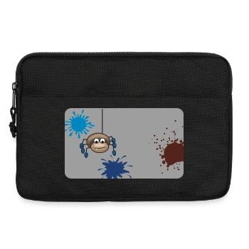 Farbklecks Monster Spinne grau - Laptoptasche 13" - Schwarz - Vorne