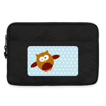 Funny Owl with Blue Asterisk | Customisable - Laptop bag 13" - black - Front