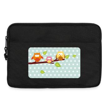 Petits hiboux avec astérisque menthe | Personnalisable - Sacoche pour ordinateur portable 13 pouces - noir - Devant