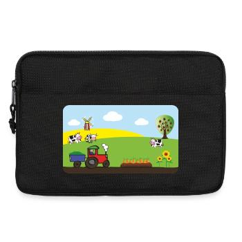Farm Tractor - Cows Fields Windmill - Laptop bag 13" - black - Front