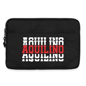 Aquilino t-shirt stacked text gift t-shirt - Laptop bag 13" - black - Front