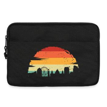 Sonnenuntergang Skyline Silhouette - Laptoptasche 13" - Schwarz - Vorne
