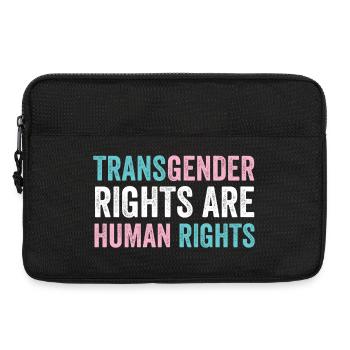Mois de la fierté LGBTQ - Les droits des transgenres sont humains - Sacoche pour ordinateur portable 13 pouces - noir - Devant