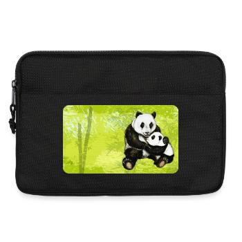 Maman Panda Ours avec Bébé Panda - Sacoche pour ordinateur portable 13 pouces - noir - Devant