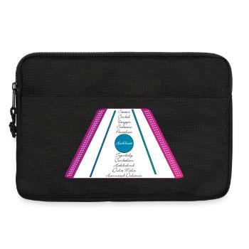 Hackbrett lila pink petrol gruen - Laptoptasche 13" - Schwarz - Vorne