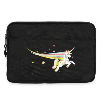 Magisches Einhorn – Farbenfrohe Illustration - Laptoptasche 13" - Schwarz - Vorne