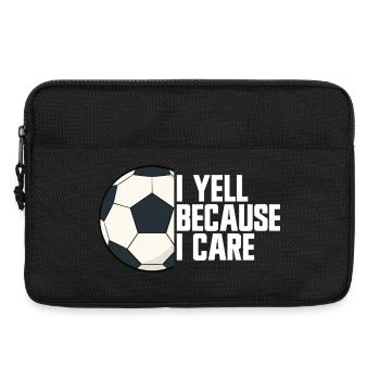 Je crie parce que je me soucie des parents footballeurs - Sacoche pour ordinateur portable 13 pouces - noir - Devant