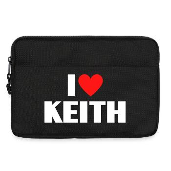 J'adore Keith Red Heart, fan du nom romantique - Sacoche pour ordinateur portable 13 pouces - noir - Devant