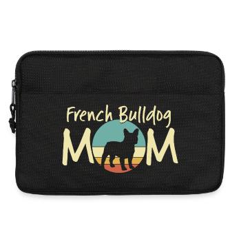 French Bulldog Mom Vintage Design - Laptop bag 13" - black - Front
