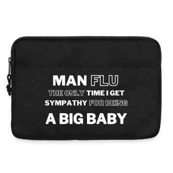Homme Grippe Grand Bébé Citation T-Shirt - Sacoche pour ordinateur portable 13 pouces - noir - Devant