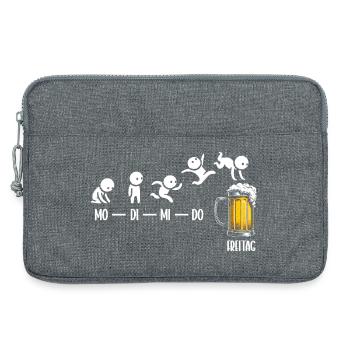 Freitag Wochenende Bierliebhaber Biertrinker - Laptoptasche 13" - Grau meliert - Vorne