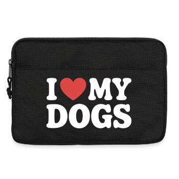J’aime l’amour de mon chien - Sacoche pour ordinateur portable 13 pouces - noir - Devant