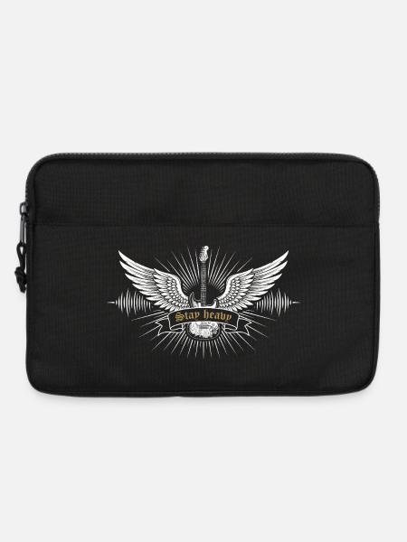 Stay Heavy Guitar – Rock & Metal Flügel Design - Laptoptasche 13" - Schwarz