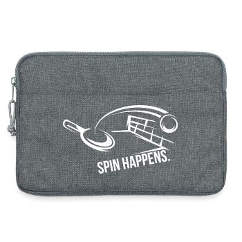 Spin Happens – Tischtennis Design - Laptoptasche 13" - Grau meliert - Vorne