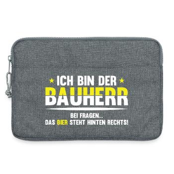 Bavarian Beer Joke Saying - Laptop bag 13" - heather grey - Front