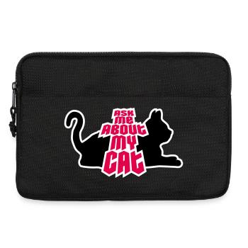Demandez-moi pour mon chat Chat Amour des animaux Animaux - Sacoche pour ordinateur portable 13 pouces - noir - Devant