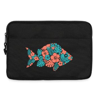 Tropischer Blumenfisch Silhouette - Laptoptasche 13" - Schwarz - Vorne